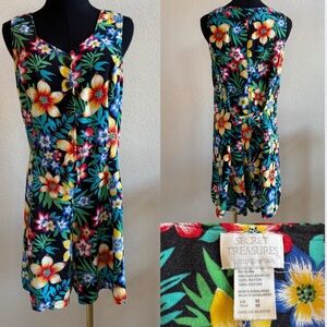 Vintage Secret Treasures Floral Romper, Size Medium, black
